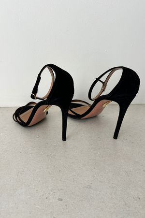 Aquazzura | Black Suede Strap Sandals | 39