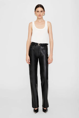 Roy Pant | Black Recycled Leather