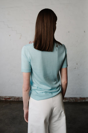 Leila S/S Sweater | Aqua