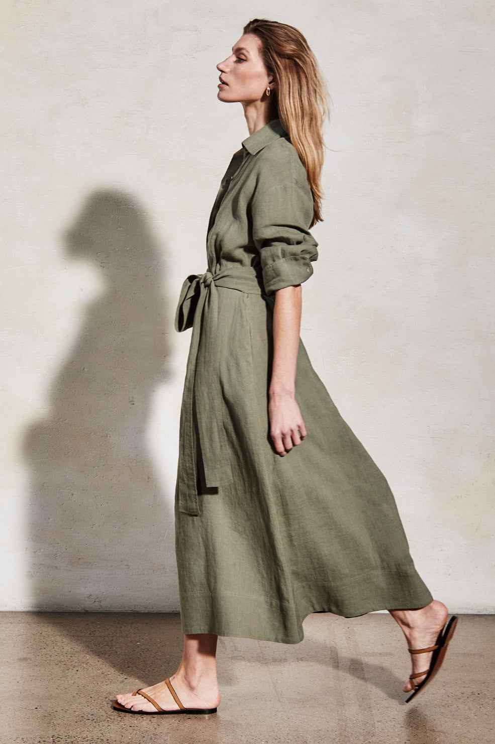 Ira Linen Dress | Moss