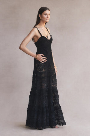 Lucia Lace Maxi Dress | Black