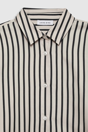 Plaza Shirt | Black and Tan Stripe