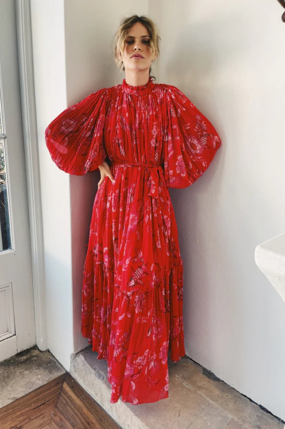 Raffles Dress Long | Red