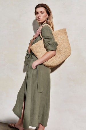 Ira Linen Dress | Moss