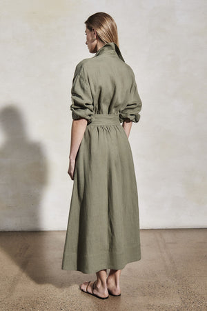 Ira Linen Dress | Moss