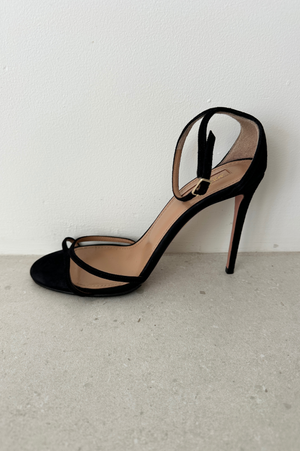 Aquazzura | Black Suede Strap Sandals | 39