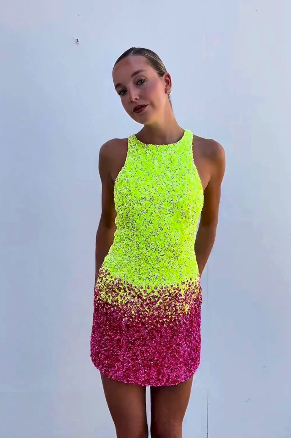 AJE | Calypso Ombre Sequinned Mini | AU 6