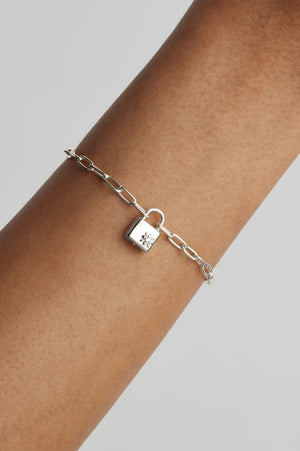 Promise of Us Lotus Padlock Bracelet | Silver