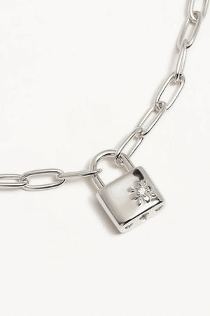 Promise of Us Lotus Padlock Bracelet | Silver