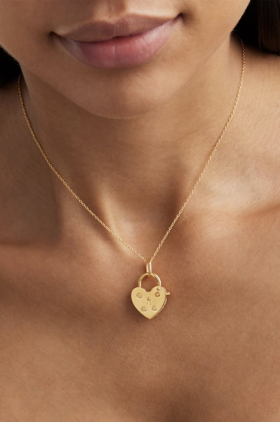 Love Unlocked Padlock Pendant | Gold