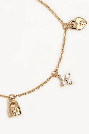 Love Unlocked Charm Bracelet | Gold