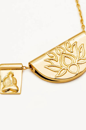 Lotus & Little Buddha Short Necklace | Gold