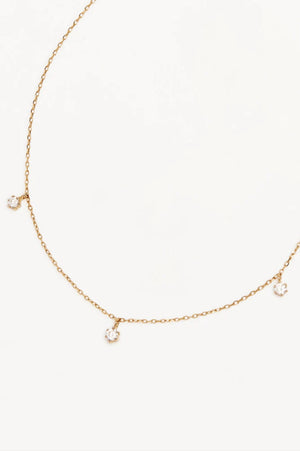 14k Solid Gold Droplets Diamond Necklace