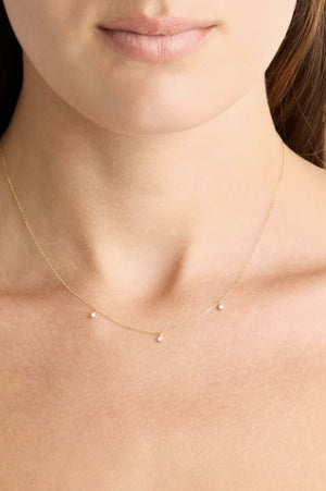 14k Solid Gold Droplets Diamond Necklace