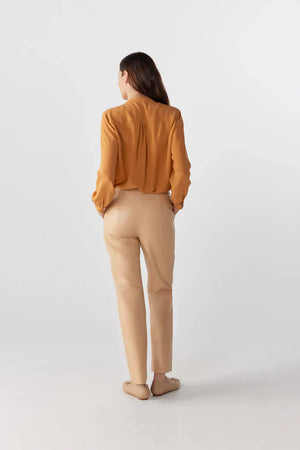 Apricot Tan Ruffle Blouse