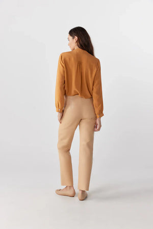 Apricot Tan Ruffle Blouse