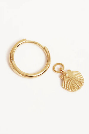 Gold By The Shore Shell Hoops