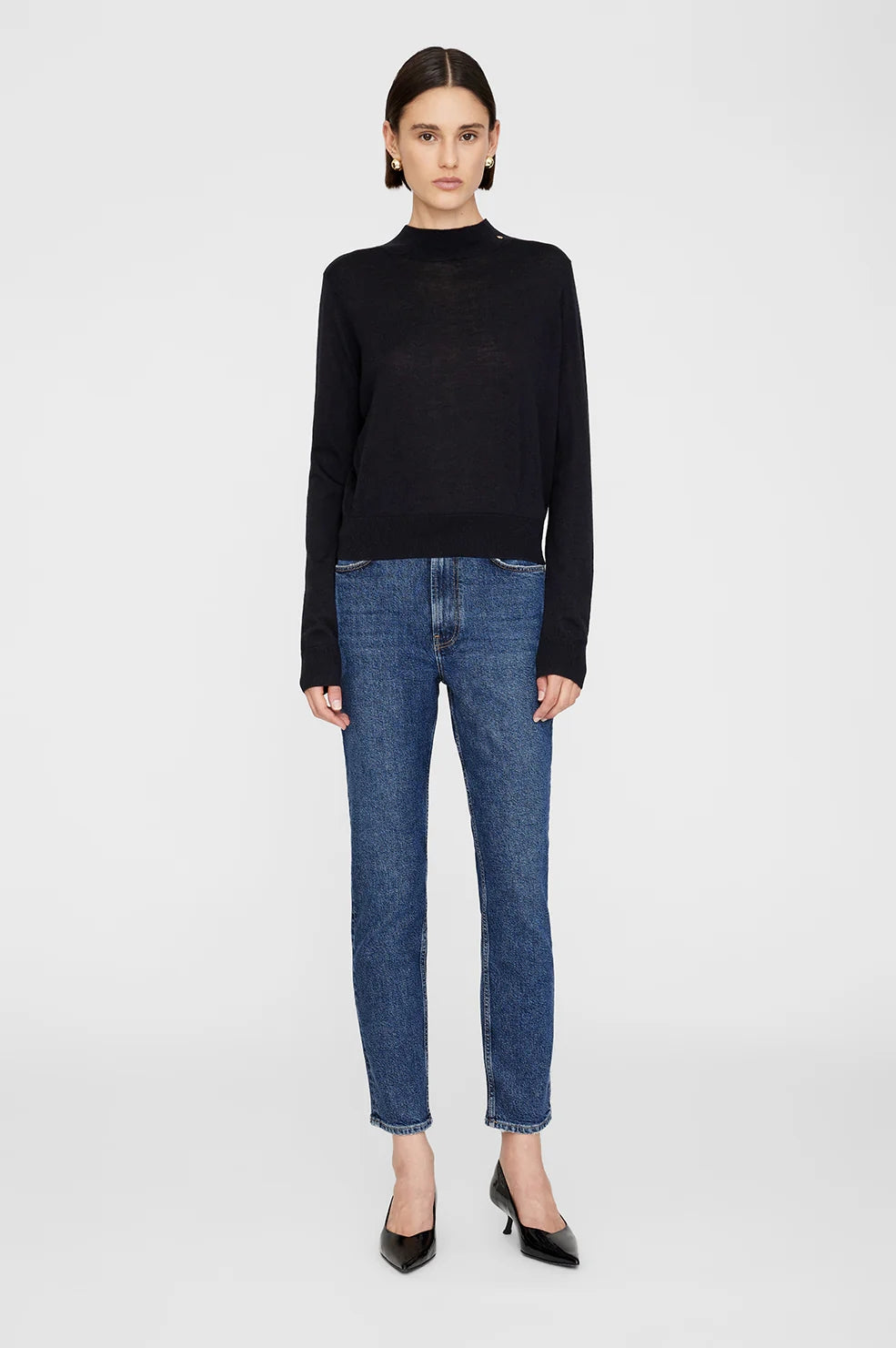 Monique Long Sleeve Sweater | Black