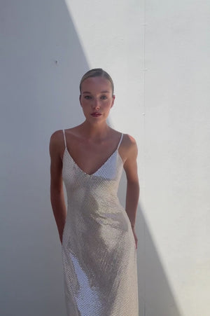 Manning Cartell | Champagne Sequin Dress | AU 6