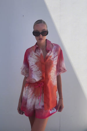 Zimmermann | Violet Tie Dye Silk Shirt | AU 6